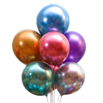 100шт 10-Инчови Латексови балони Метален цвят, Дебел Хром Гелиевый въздушен Лъскав Метален Перла топка Globos за декор за парти