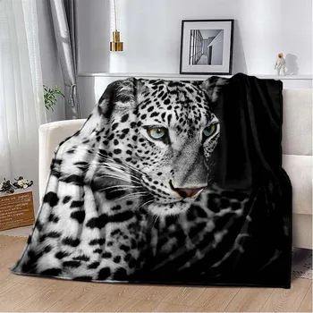 3d-ярусное одеяло с шарките на Леопард с леопард за легла, одеала за пикник, коварен одеало за диван, Одеало за кондициониране на въздуха, Индивидуални одеяла