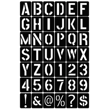 42 бр. на Английски буквено-цифров символ, Кухи шаблон, Листове за писма, формуляри за рисуване