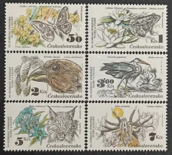 6 бр./компл., Чехословакия, 1983, Печати с животни, Истински оригинални марки за колекция, MNH