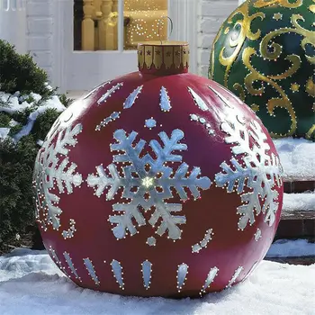 60 см Големи PVC Коледни Топки за Украса на Коледна Елха Подарък за Коледа Домашни Външни Надуваеми Играчки Декор Нова Година 2023