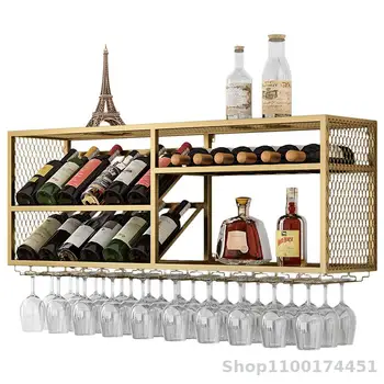 Iron вино рафтове в индустриалния стил, стойка за домашно ресторант, монтиране на багажник вино, украса за винен шкаф, монтиран на стената lcd дисплей за винен шкаф