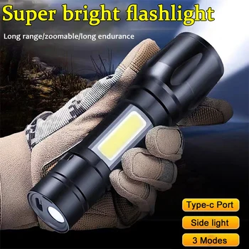 Led Фенерче С вградени led режими на мащабиране, Акумулаторни 3 USB стоп светлини, мощни батерии