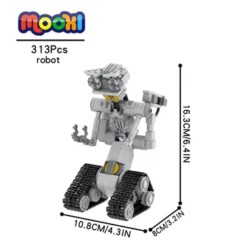 MOC1289 Научно-фантастичен Филм Механик Серия Джони 5 Робот Тухлена Фигурка Градивен елемент Забавни Играчки За Деца Креативен Подарък