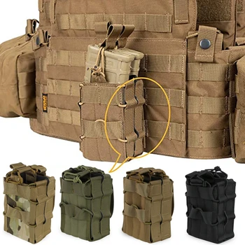 Molle Система Подсумок за Магазин Найлон 1000D Двуслойни Чанти За Съхранение на Еърсофт Tactical Ak Ar M4 Ar15 Rifle Пистолет Mag Чанта За Носене