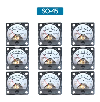 SO-45 Кръгла Амперметър за постоянен ток Аналогов Показалеца DC1A2A3A5A10A15A220A30A Тестер Електрически ток 47*47 мм