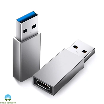 USB 3 Адаптер тип A-Type C е Жена-USB A Мъжка за пренос на данни за Зарядното устройство ЕС Лаптоп Xiaomi Mi Oneplus Honor Sony Сребро Малък Кратък