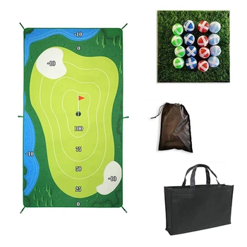 Геймърска подложка за игра на голф с 16 топки за улавяне (стика в комплекта не са включени), Подарък, за мъже, за Деца, които играят в офиса в задния двор
