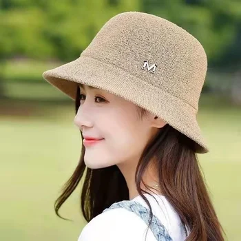 Дамски шапка с пот на корейската версия; градинска шапка-козирка; лятна спортна нова шапка с крем; малка ароматна скъпа шапка