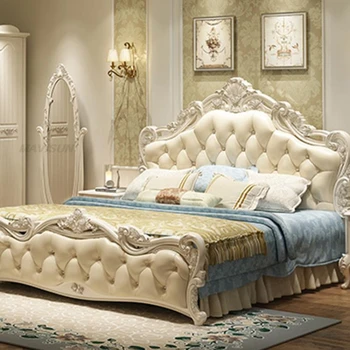 Двойно легло с огледало за обличане, Двойни легла, Мебели за спални, Гардероби, Скрин и нощни шкафчета за съхранение