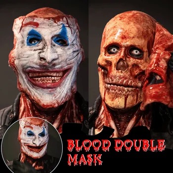 Двупластова разкъсно маска за Хелоуин, латексова маска с черепа на убийствен терор, страшни маски за cosplay, маскаради за партита, Хелоуин 2022 маска 2023