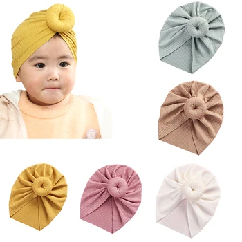 Детски Аксесоари за новородени, шапчица-Тюрбан, превръзки за глава за малки момичета, Мека Еластична шапка за деца, Детски опаковки под формата на понички