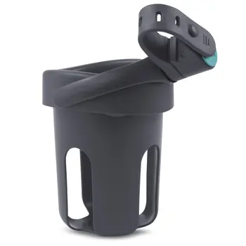 Държач за напитки в количка, която не съдържа BPA, с гъвкава лента, син/сив