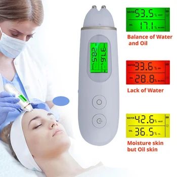 Електрически LCD Дигитален Тестер за Грижа за кожата, за да се Определи Съдържанието на влага, Масла, Луминесцентно представител, Анализатор Овлажняване на лицето