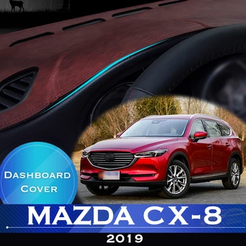 За Mazda CX-8 2019 CX 8 CX8 Таблото на Автомобила, Избегающая за Осветление на Таблото Платформа, корица на Маса, Кожена Противоскользящий Подложка за арматурното табло