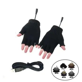 Зимните Полупальцевые Електрически ръкавици с USB нагряване за компютър Унисекс За Мъже и жени