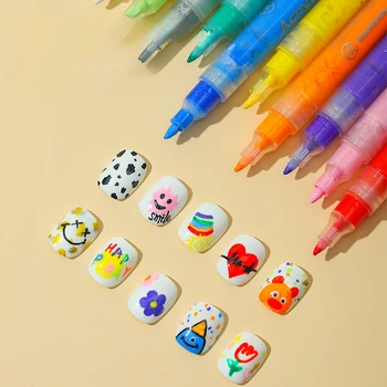 комплект акрилни маркери химикалки 12 цвята, състав за рисуване на нокти 