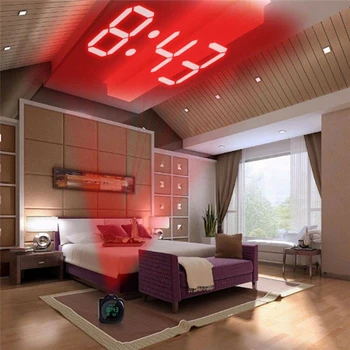 Креативен LCD-Digital alarm clock Проектор Времето Температурата на Десктоп Показване на Време И Дата USB Зарядно Устройство за Часовници Домашен интериор Таймер