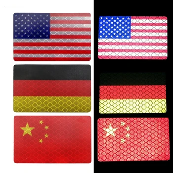 Ленти с националните знамена на САЩ и Германия, светоотражающая стикер с една кука и линия, тактически икона на бойния дух на шапки и раници