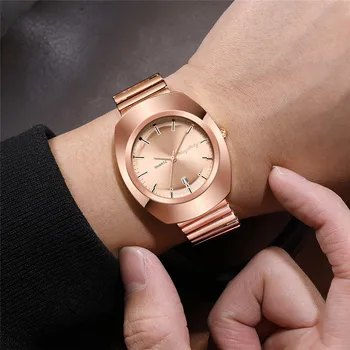 Луксозни кварцови часовници за мъже, Ежедневни часовници, Златни часовници, Розово злато, синьо метал, Orologio, мъжки бизнес модни Нови часовници