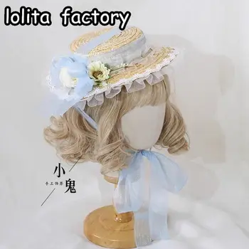 Лятна многоцветен плоска шапка в стил Лолита