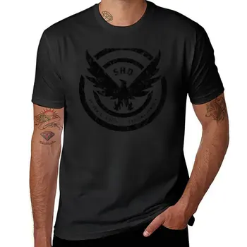 Нова черна тениска с потертым логото на The Division SHD, бързосъхнеща тениска за момче, плътно прилепнали тениски за мъже