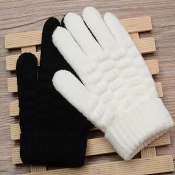 Нови модерни детски дебели плетени калъф за ръкавици, Топли зимни детски еластични ръкавици без пръсти За момчета и момичета, обикновена ръкавици с отрязани пръсти