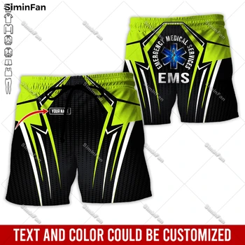 Потребителско име EMS EMT Физиотерапия, Мъжки Плажни шорти с 3D принтом, мъжки Летни Хавайски Къси панталони, Всекидневни плажни панталони-3