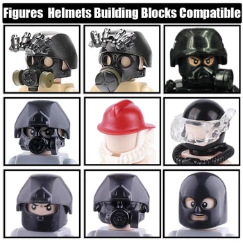 Противогазная маска MOC, градивни елементи, компютърни модерни военни каски, специални сили, очила, тухли, играчки, подарък за момчета, съвместимост