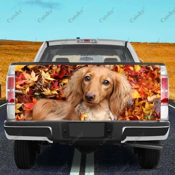 Семейно куче Дакел, на опашката на колата, Защита на багажника, стикер Vinly, Стикер на предния капак на автомобила, стикер за цялото тяло, стикер за suv, пикап