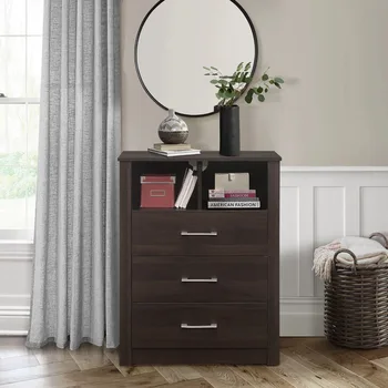 Скрин Coby с 3 чекмеджета и рафт за Еспресо от Hillsdale Living Essentials Мебели за спалня