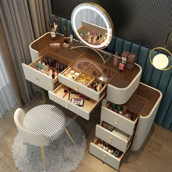 Скринове от скандинавския желязо и стъкло, Минималистичная спалня за възрастни Хора, Тоалетка за малък апартамент, шкаф за съхранение в една Модерна мебели за дома