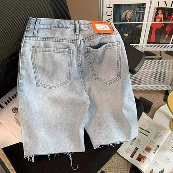 Скъсани дънкови шорти в европейския и американския стил Хай стрийт, на кръст-дънки за гаджето си в стил хип-хоп, преки свободни широки панталони