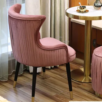 Тъканни домашни трапезни столове с дизайнерска облегалка, Луксозен тоалетка, стол за възрастни, Американски кънтри, Ютия, маса за хранене, стол за кухненски мебели