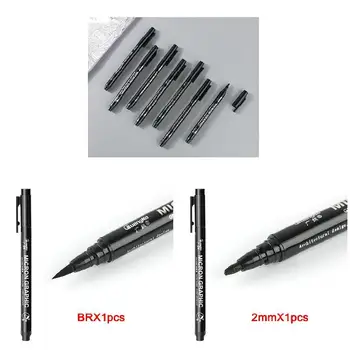 Черна писалка за рисуване с тънък връх, Линия за рисуване на комикси, аниме, Водоустойчив писалка за рисуване