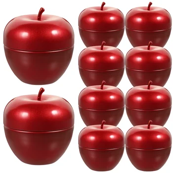 10 Бр. Лидице банка от ябълки, Чай, Хранителни контейнери, Запечатани на банката от калай, многофункционална кутия за домашни бонбони