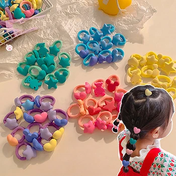 10шт Прекрасни Цветни гумени ленти За Коса Палеца Въже За Коса Ластични Ленти За Коса на Момичето Жени Аксесоари За Коса 2023 Мода Бебе Дете