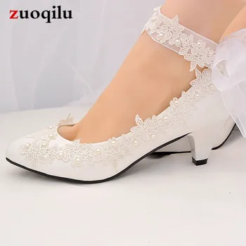 2021 бели сватбени обувки, дамски обувки-лодка на висок ток с каишка на щиколотке, дамски обувки, дамски обувки за сватба, жена chaussure femme талон #68