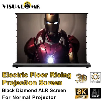 2023 Нов Електрически Етаж Прожекционен Екран ALR Black Diamond 3D/4K, Отклоняющий Дифузната светлина за Обикновен проектор 72-150 инча