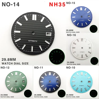29,8 ММ възстановени аксесоари NH35 циферблат Giffney blue нажежен заместител на часовници Seiko Nautilus буквално