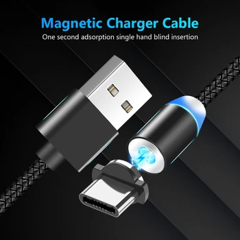 5 бр. Магнитен кабел В Оплетке Type C USB Магнитен Кабел За Samsung S9 S10 S8 Plus Кабел За Зарядно устройство за Пренос на данни За Xiaomi Micro USB Кабели
