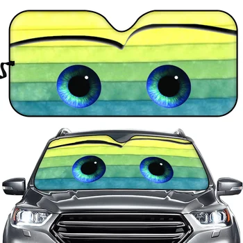 7 Цвята Фолио за каросерията на Колата, Прозорците на филма, сенника На Предното стъкло на превозното средство, автомобил Сеат, Сладки Мультяшные 3D Очите, сенника на Предното стъкло с подгряване