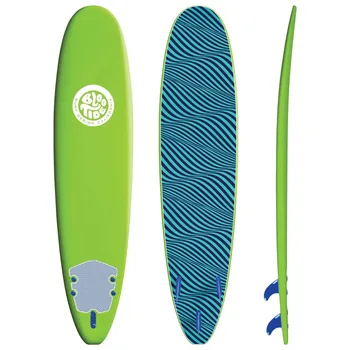 8-подножието дъска за сърф, Зелена горна палуба с дизайн Turq Wavizm, графични и дъното с висока плътност и гладко дъно