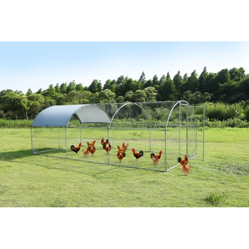 9,2 'W x 18,7 'L x 6,5'H Голяма метална купа пиле от плат Оксфорд, посеребренный водоустойчива защита от ултравиолетови лъчи За външни градини в задния двор
