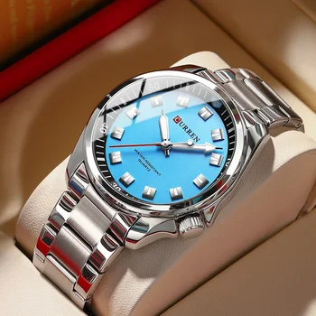 CURREN Нови Мъжки луксозни Кварцови часовници Мъжки Модни Ежедневни спортни водоустойчиви часовници е от неръждаема Стомана Relogio Masculino