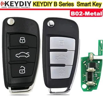 KEYDIY B02 B02-Метален 3-бутон Умен Автомобилен ключ на серия Б KD за Audi A6L в стил Дистанционно Управление за KD900 KD900 + URG200 KD-X2 Mini KD