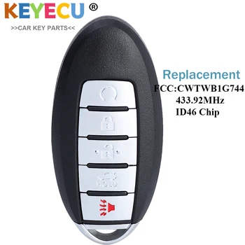 KEYECU 5 Бутона за Дистанционно Смарт автомобил ключодържател 434 Mhz ID46 PCF7952 Чип За Nissan Altima Maxima 2013 2014 2015 FCC ID: CWTWB1G744