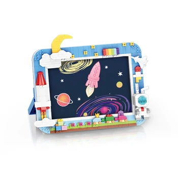 MY97107 Космическа планета, рамка за снимка, за декорация за настолен, миниатюрен блок, пъзел, детски корейски, японски сладки, играчки, подаръци