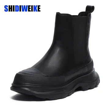 SDWK6CM, Новостите на есен, ежедневни обувки в британския стил, Обикновена ботуши, ластични водоустойчив нескользящие дамски обувки на дебела подметка