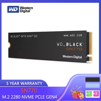 Western Digital WD BLACK 1 TB SN770 NVMe SSD Вътрешен слот твърд диск 2 TB 500 GB 250 GB Gen4 PCIe M. 2 2280 До 5150 MB/s